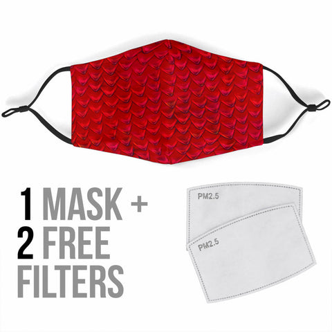 Fantasy Dragon Scales (Red) - Face Mask