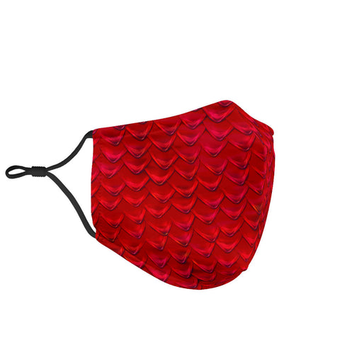 Fantasy Dragon Scales (Red) - Face Mask